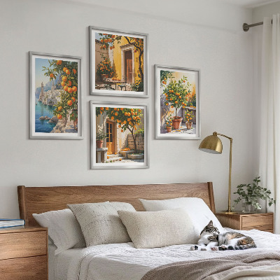Polyptyque z cadres Paysages d'agrumes peints