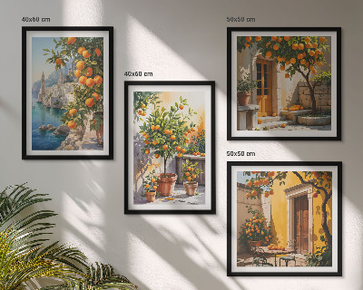 Polyptyque z cadres Paysages d'agrumes peints