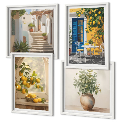 Ensemble de 4 tableaux Architecture de la ville de lemons