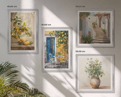 Ensemble de 4 tableaux Architecture de la ville de lemons