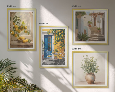 Ensemble de 4 tableaux Architecture de la ville de lemons