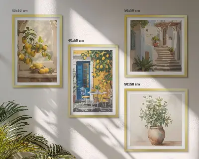 Architecture de la ville de Lemons ensemble de 4 tableaux