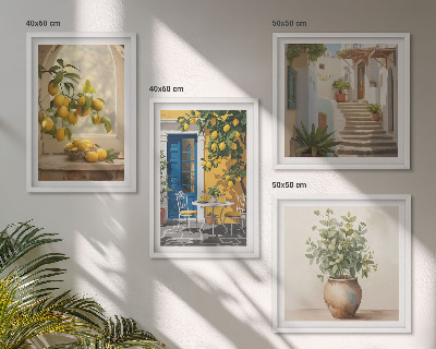 Ensemble de 4 tableaux Architecture de la ville de lemons