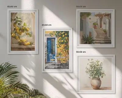 Architecture de la ville de Lemons ensemble de 4 tableaux