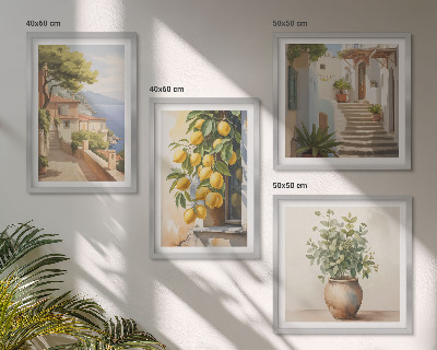 Mur de tableaux Des fleurs dans un vase, une mer de citrons