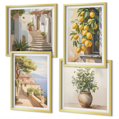 Mur de tableaux Des fleurs dans un vase, une mer de citrons