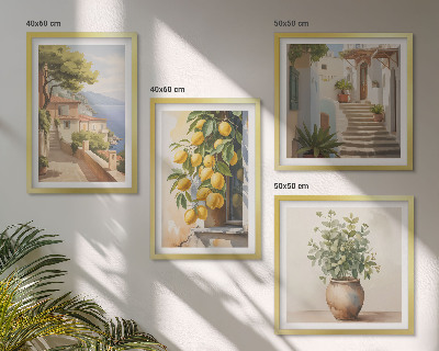 Mur de tableaux Des fleurs dans un vase, une mer de citrons