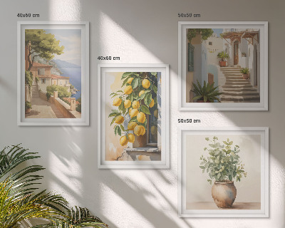 Mur de tableaux Des fleurs dans un vase, une mer de citrons