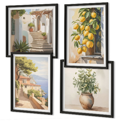 Mur de tableaux Des fleurs dans un vase, une mer de citrons