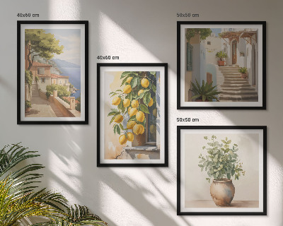 Mur de tableaux Des fleurs dans un vase, une mer de citrons