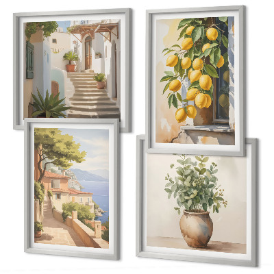 Mur de tableaux Des fleurs dans un vase, une mer de citrons