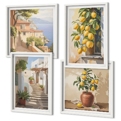Polyptyque z cadres Rues des citrons, vue sur la mer