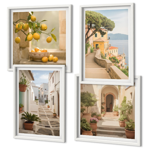 Mur de tableaux Un agrume à la fenêtre donnant sur la mer
