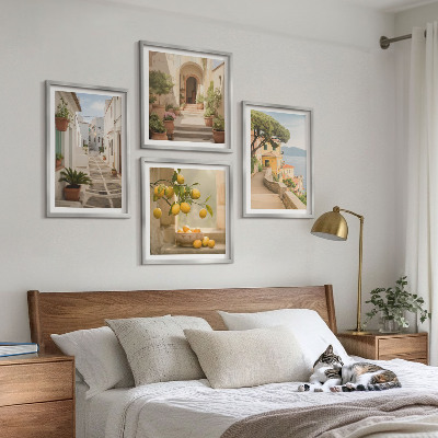 Mur de tableaux Un agrume à la fenêtre donnant sur la mer