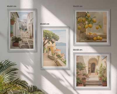Mur de tableaux Un agrume à la fenêtre donnant sur la mer