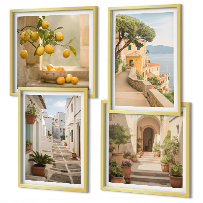 Mur de tableaux Un agrume à la fenêtre donnant sur la mer