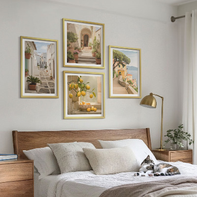 Mur de tableaux Un agrume à la fenêtre donnant sur la mer