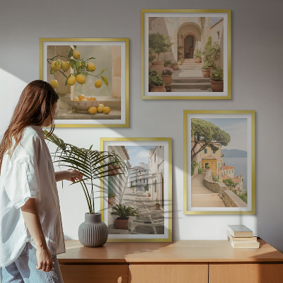 Mur de tableaux Un agrume à la fenêtre donnant sur la mer