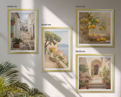 Mur de tableaux Un agrume à la fenêtre donnant sur la mer