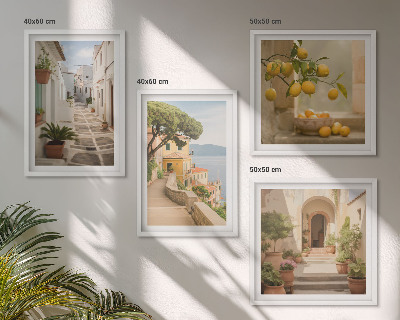 Mur de tableaux Un agrume à la fenêtre donnant sur la mer