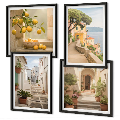 Mur de tableaux Un agrume à la fenêtre donnant sur la mer