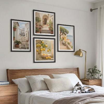 Mur de tableaux Un agrume à la fenêtre donnant sur la mer