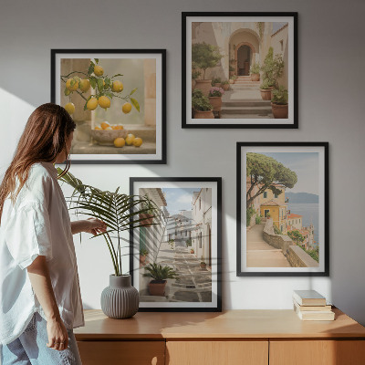 Mur de tableaux Un agrume à la fenêtre donnant sur la mer