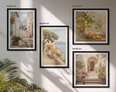 Mur de tableaux Un agrume à la fenêtre donnant sur la mer