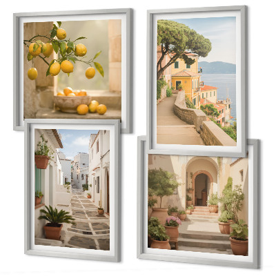 Mur de tableaux Un agrume à la fenêtre donnant sur la mer