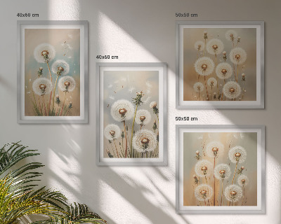 Mur de tableaux Fleurs de pissenlit pastel