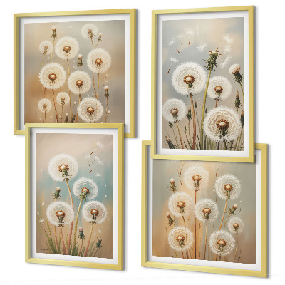 Mur de tableaux Fleurs de pissenlit pastel