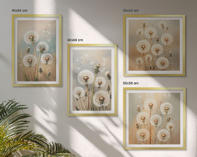 Mur de tableaux Fleurs de pissenlit pastel