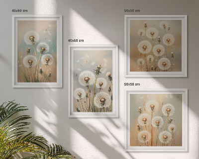Mur de tableaux Fleurs de pissenlit pastel