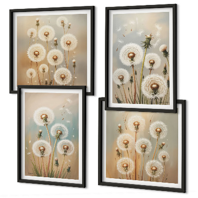 Mur de tableaux Fleurs de pissenlit pastel