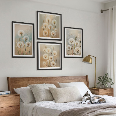 Mur de tableaux Fleurs de pissenlit pastel