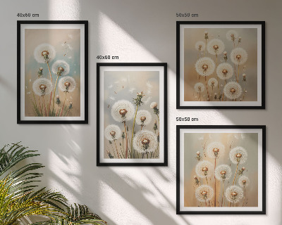 Mur de tableaux Fleurs de pissenlit pastel