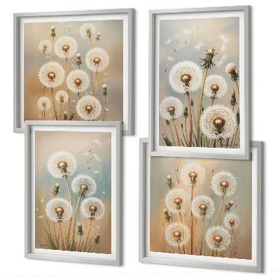 Mur de tableaux Fleurs de pissenlit pastel