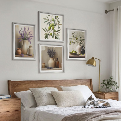 Ensemble de 4 tableaux Décorations de fleurs en vase