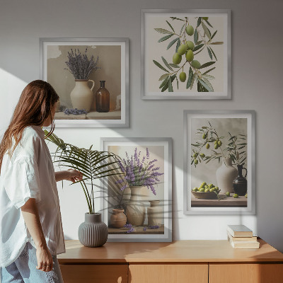 Ensemble de 4 tableaux Décorations de fleurs en vase