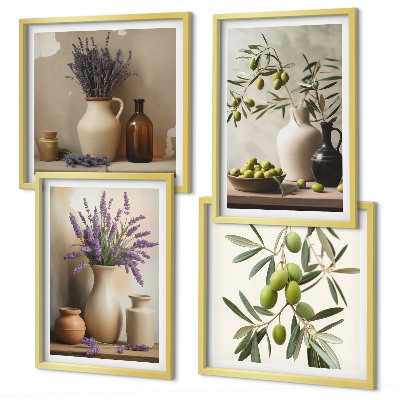 Ensemble de 4 tableaux Décorations de fleurs en vase