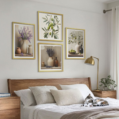 Ensemble de 4 tableaux Décorations de fleurs en vase