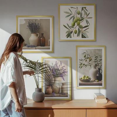 Ensemble de 4 tableaux Décorations de fleurs en vase