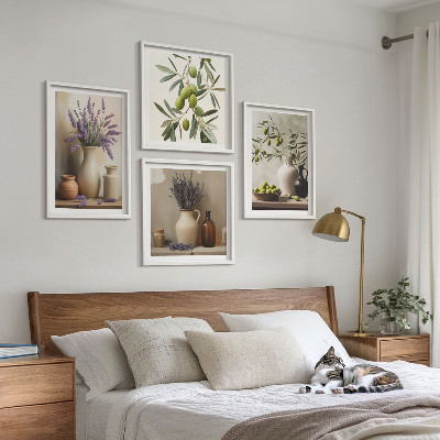 Ensemble de 4 tableaux Décorations de fleurs en vase