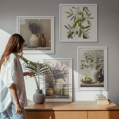 Ensemble de 4 tableaux Décorations de fleurs en vase
