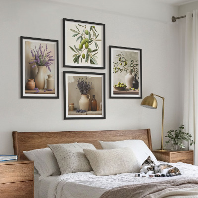Ensemble de 4 tableaux Décorations de fleurs en vase
