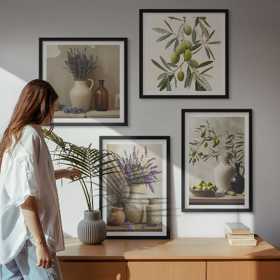 Ensemble de 4 tableaux Décorations de fleurs en vase