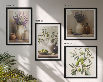 Ensemble de 4 tableaux Décorations de fleurs en vase