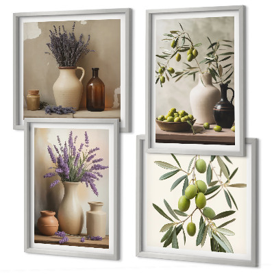 Ensemble de 4 tableaux Décorations de fleurs en vase