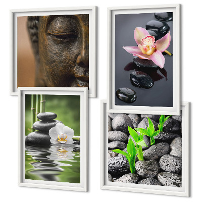 Mur de tableaux Composition paisible de bouddha fleuri zen
