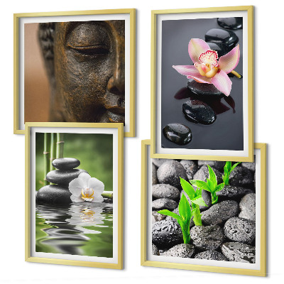 Mur de tableaux Composition paisible de bouddha fleuri zen